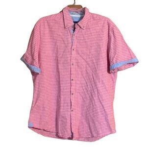 Charleston Threads striped linen blend button down shirt Size Large